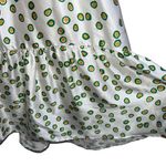 Silvia Tcherassi NEW NWT Tavira Silk Off The Shoulder Midi Dress Honey Green Dot Photo 7