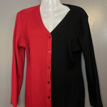 Almost Famous  Sweater Dress Womens 3X Red Black Colorblock Button Front Photo 0