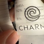 Charmo High Neck Back Zipper Ribbed One Piece Swimsuit black white piping large Photo 4