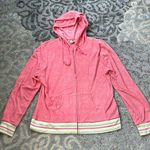 Route 66  Terry Cloth Zip Up Hoodie Pink Large Photo 0