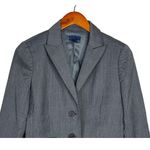 J.Crew Super 120s Pinstripe Blazer Coat LongSleeve Single Breasted 6 Grey Blue Photo 2