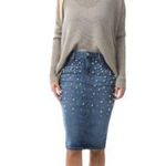 One 5 One  denim midi skirt with pearls sz S Photo 0