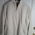 Lands' End Teddy Fleece Half Zip Cream Pullover Size Small Photo 6
