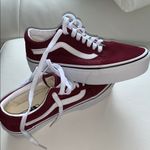 Vans  Maroon‎ and White Classic Sneakers Photo 1