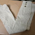 American Eagle Knit Tall Boot Socks Cream Button Detailing One Size Neutral Photo 7