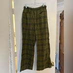 Free People  Hudson Canyon Plaid Olive Wide Leg Pants Photo 4