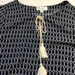 Entro  Women's 100% Rayon Boho Geometric Print Tie Neck Shirt Dress Size Medium‎ Photo 7
