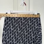Ann Taylor  Loft Women's Tulip Mini Skirt XS Navy White Geometric Pattern Casual Photo 5