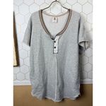 We The Free Light Grey Henley Tunic Sweatshirt Top - Size - Medium Photo 4