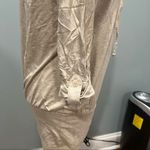 Ella Moss  Oatmeal Beige Grey White Stripe Hooded Scoop Neck 3/4 Sleeve Top Small Photo 3