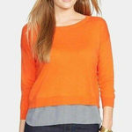 Ralph Lauren Y2K Sz PXS Orange Cotton Modal Layered Look Sweater OFFCE BUSINESS Photo 0