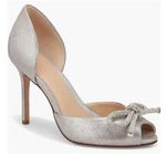 Veronica Beard NEW Gadot Bow Heels in Silver Photo 0