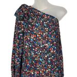 J.Crew  Black Kaleidoscope Star Print One Shoulder Long Sleeve Blouse 6 Photo 1