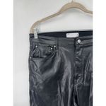 ASOS Faux Vegan Leather Straight Leg Pant Women 32 Black Grunge Preppy Western Photo 8