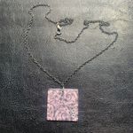 Purple & Black Damask Jeweled Resin Necklace Photo 0