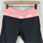 Lululemon Cropped Stretch High Rise Legging Pink Black Yoga Athletic Photo 1