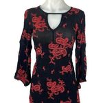 Way-In  Multicolor Floral Paisley Embroidered Keyhole Long Sleeve Mini Dress S Photo 0