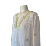 Victoria's Secret  White Blouse with Yellow and Silver Embellishments L Large Photo 1