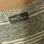 Market & Spruce  Women’s Knit Top Grey Stripe 3/4 Sleeve Size L Photo 3