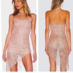 NBD  Revolve Secrets Revealed Lace
Asymmetrical Romper in Dusty Rose Sz XS Photo 3