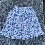 Vintage Prestwyck Womens Shorts Small White Blue Floral‎ Cotton Cottage Spring Photo 0
