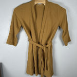 Parachute Womens Small Mustard Yellow Cotton Muslin Gauze Cloud Robe Photo 0