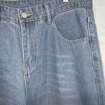 SheIn High Waisted Wide Leg Fringe Hem Faded Washed Out Blue Jeans Medium S.h.e.i.n. Photo 4