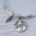 Silver Tone Earth Angel Adjustable Bracelet Photo 1