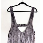 Anthropologie Maeve Jumpsuit Womens XS Gray Velvet Romper Party Wide Leg Crop Photo 9