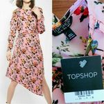Topshop New  Pink Floral‎ Ruffle Midi Dress 4 Photo 2