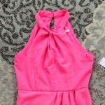 Julia Jordan Knot Halter Neck Sleeveless Tulip Hem Midi Dress Neon Pink 6 Photo 6
