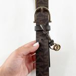 Michael Kors Michael Mickael Kors MK Monogram Gold Buckle Wide Belt Chocolate Brown Small Photo 5