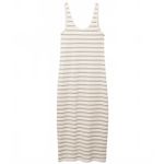 Mango 100% Cotton Cut-Out Striped Dress Macaroon NWT Khaki Size 4/Small Photo 7