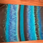 Hand Painted Silk Scarf by Kriska blue Photo 10