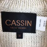 Cassin 100% Linen Ivory Woven Long Sleeve Belted Cardigan Sweater M Size M Photo 6