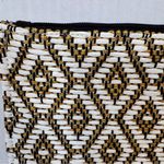 Quagga Green Label Party Clutch Black White Gold Woven Red Tassel Boho Purse Photo 6
