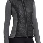 Athleta Black/Grey  Vortex Full Zipper Fleece Jacket with Hoodie in size Medium  Photo 0