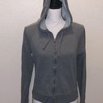 Reebok  grey sleeve logo hoodie full zip up athletic sweatshirt Photo 0