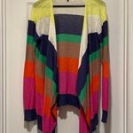 Splendid Multicolored Striped Open Asymmetrical Cardigan Size Large Photo 0