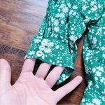 For Love & Lemons • Zamira Floral Romper kelly green white rayon ruffled wrap Photo 5