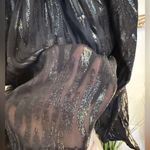 Rebecca Taylor New With Tags  Sheer and Shimmery Black Zebra Print Blouse 0 Photo 5