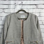 Katherine Barclay Striped Open Front Blazer Jacket Black White Women’s L Neutral Photo 4