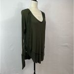 Free People  We the Free Catalina Thermal Knit Top in Dark Military Green Size S Photo 8
