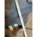 Free People Denim Jacket Distressed Hoodie Gray Knit Sleeves Women's XS Photo 6