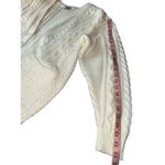 Vintage Carriage Court Sport White Chunky Oversized Cable Knit V Photo 7