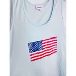 LuLaRoe  American Flag Tank Top Light Blue Size Small 55% Cotton Simply Comfortab Photo 3