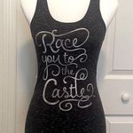 RAW THREADS Race You To The Castle Navy Racerback Graphic Race Tank Top XS Blue Photo 1