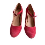 KK DODDS Mary Jane Heels in Red Nubuck Suede Size 38.5/ US 8 Photo 3