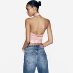 ZARA  Metallic Pink Halter Tank Top Photo 4