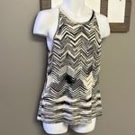 White House | Black Market Cream Black Sleeveless Knitted Layering Sweater- Large Photo 2